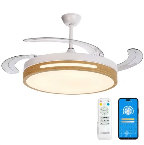 Ventilador de Techo LED Inteligente Plegable con Mando y App WiFi