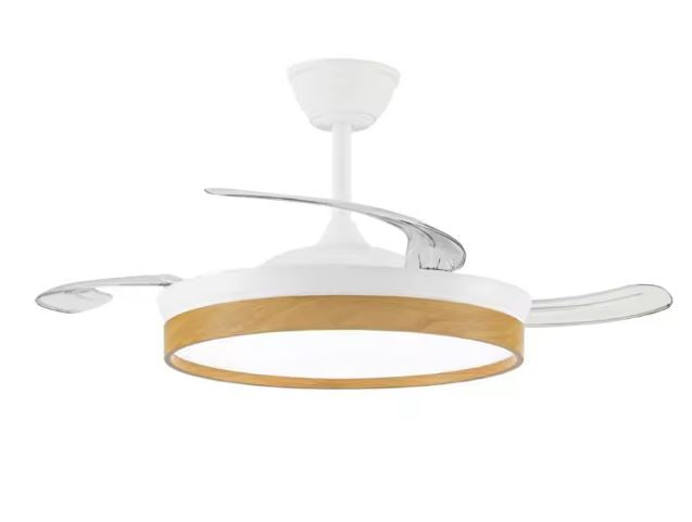 Ventilador de techo led color madera