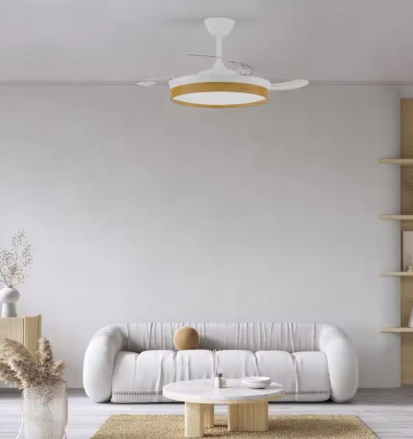 Ventilador de techo led color madera
