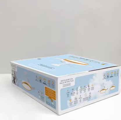 Ventilador de techo led color madera