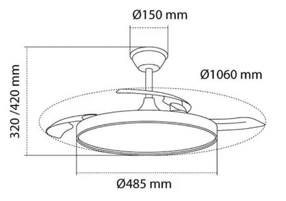 Ventilador de techo led color madera