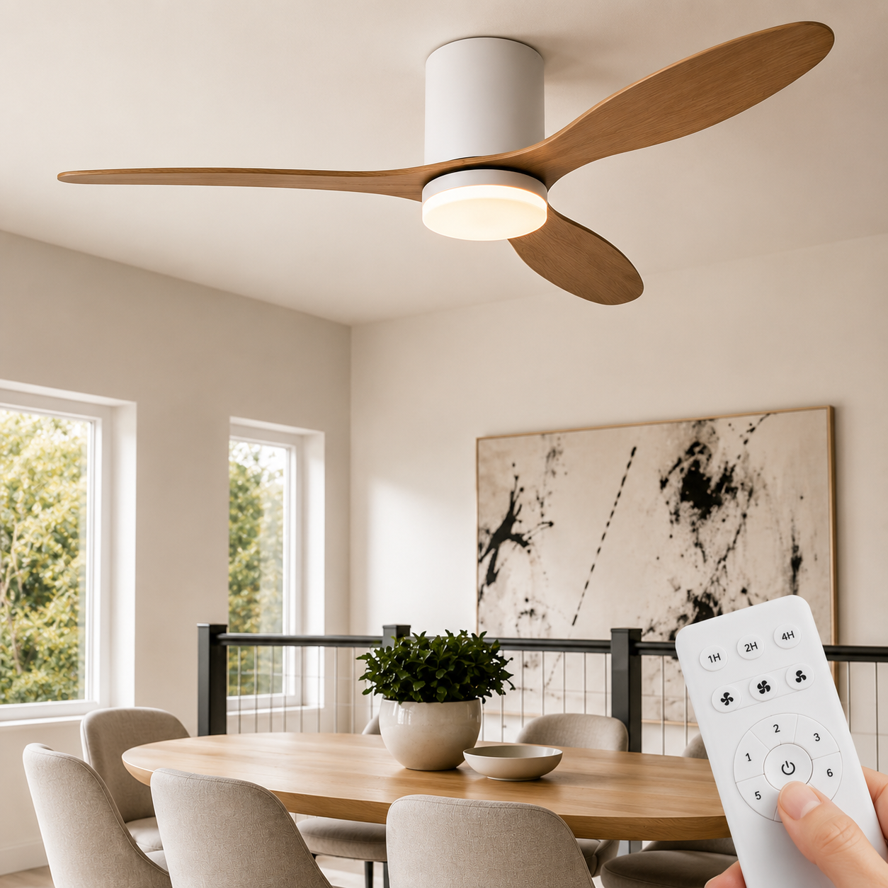 Ventilador de Techo LED Nórdico de Madera ZELOBA™