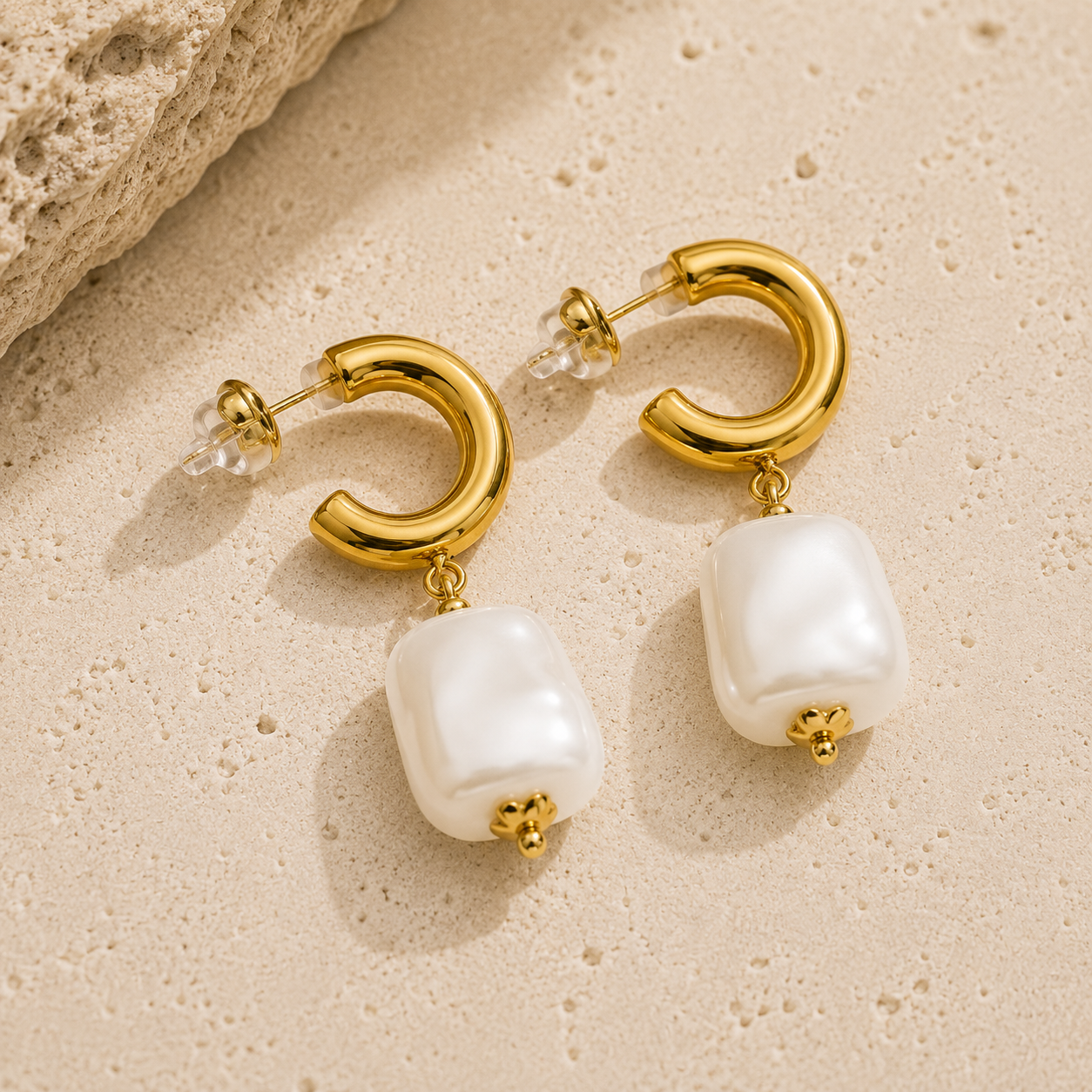 Aretes de Resina Acrílica Gota Caramelo