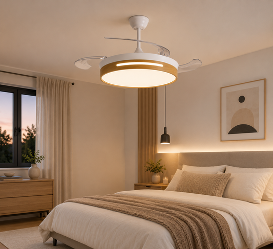 Ventilador de Techo LED Inteligente Plegable con Mando y App WiFi