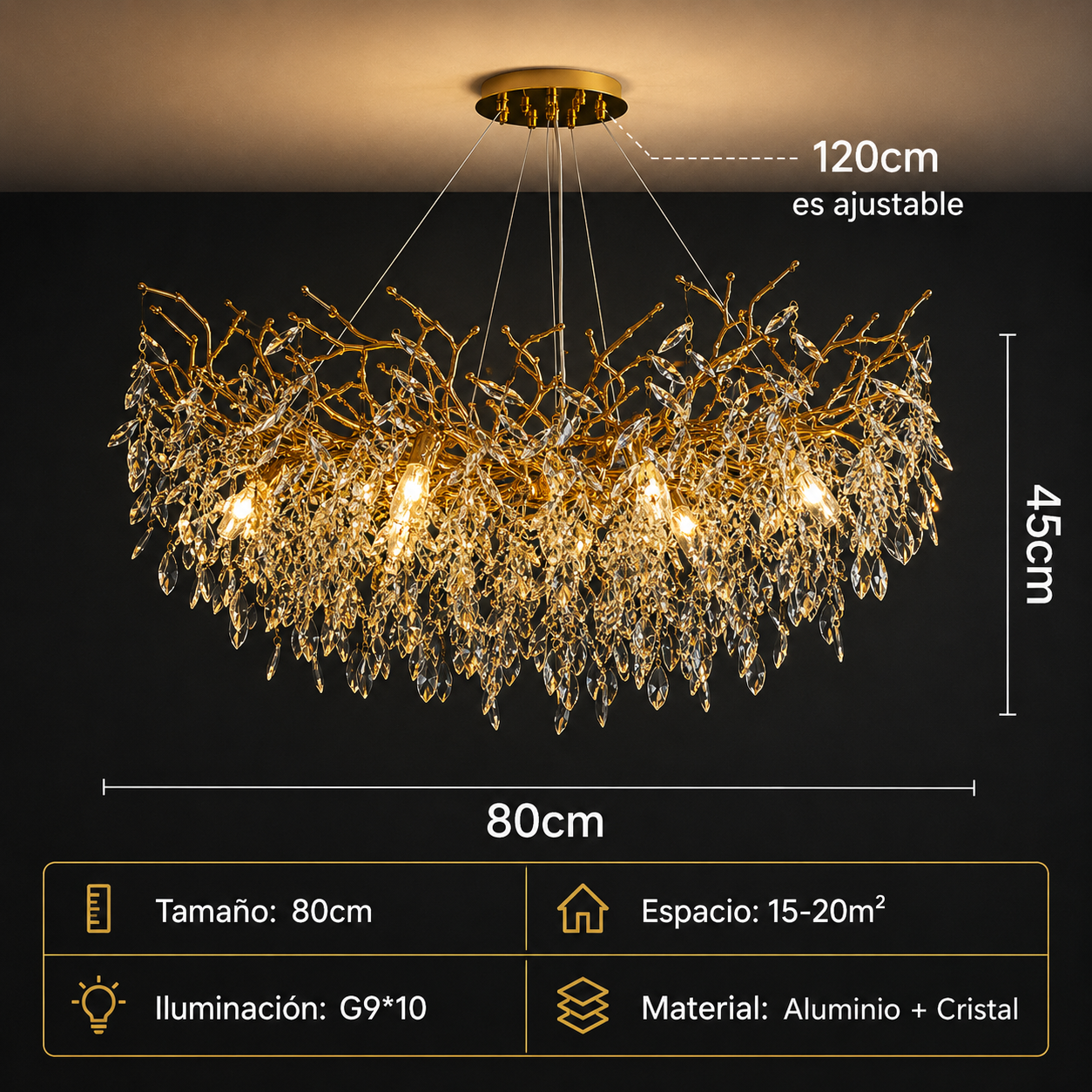 Lámpara Colgante Crystal Gold™
