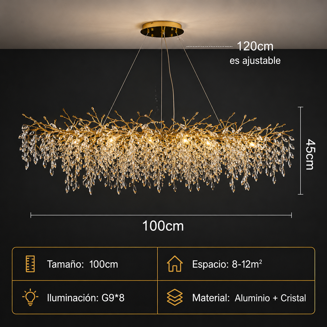 Lámpara Colgante Crystal Gold™