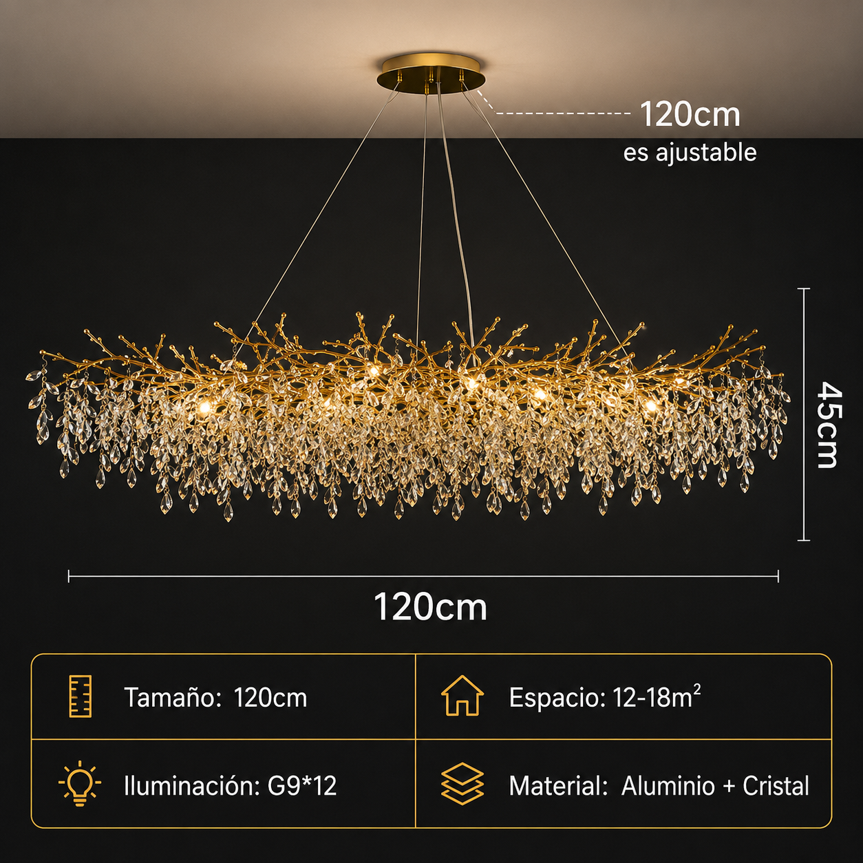 Lámpara Colgante Crystal Gold™