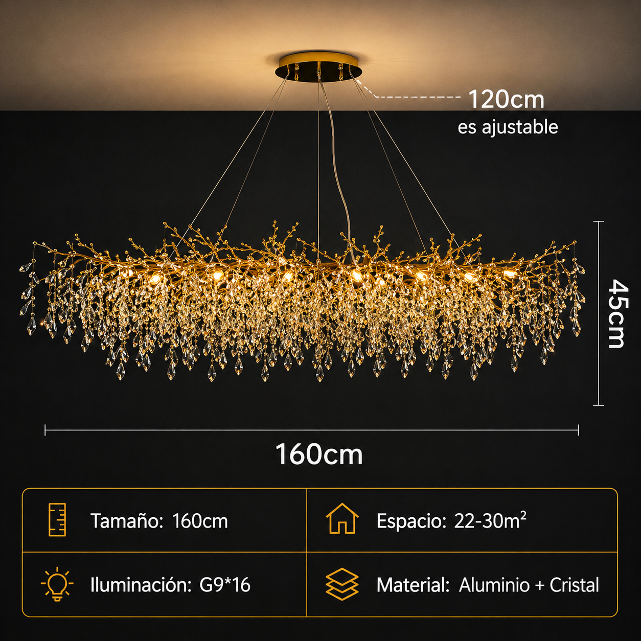 Lámpara Colgante Crystal Gold™