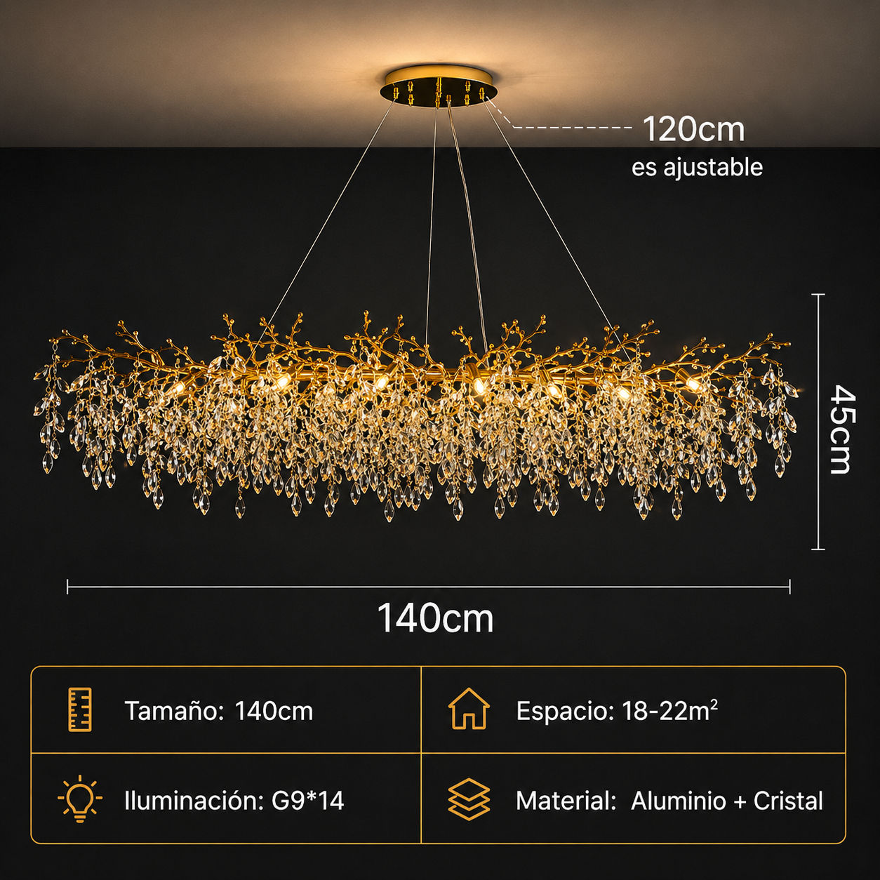Lámpara Colgante Crystal Gold™