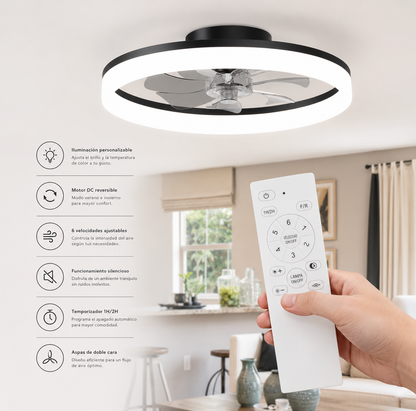 ventilador de techo LED inteligente moderna