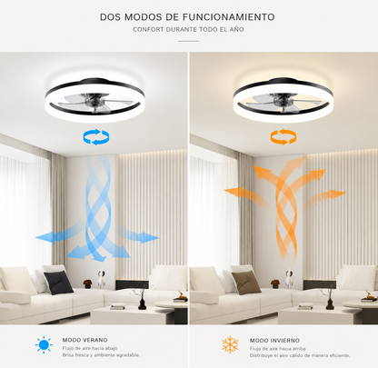 ventilador de techo LED inteligente moderna